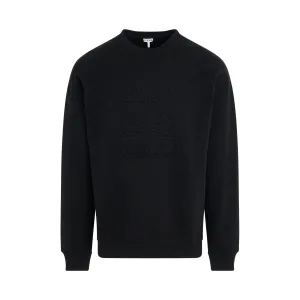 Anagram Logo Embossed Sweatshirt in Black