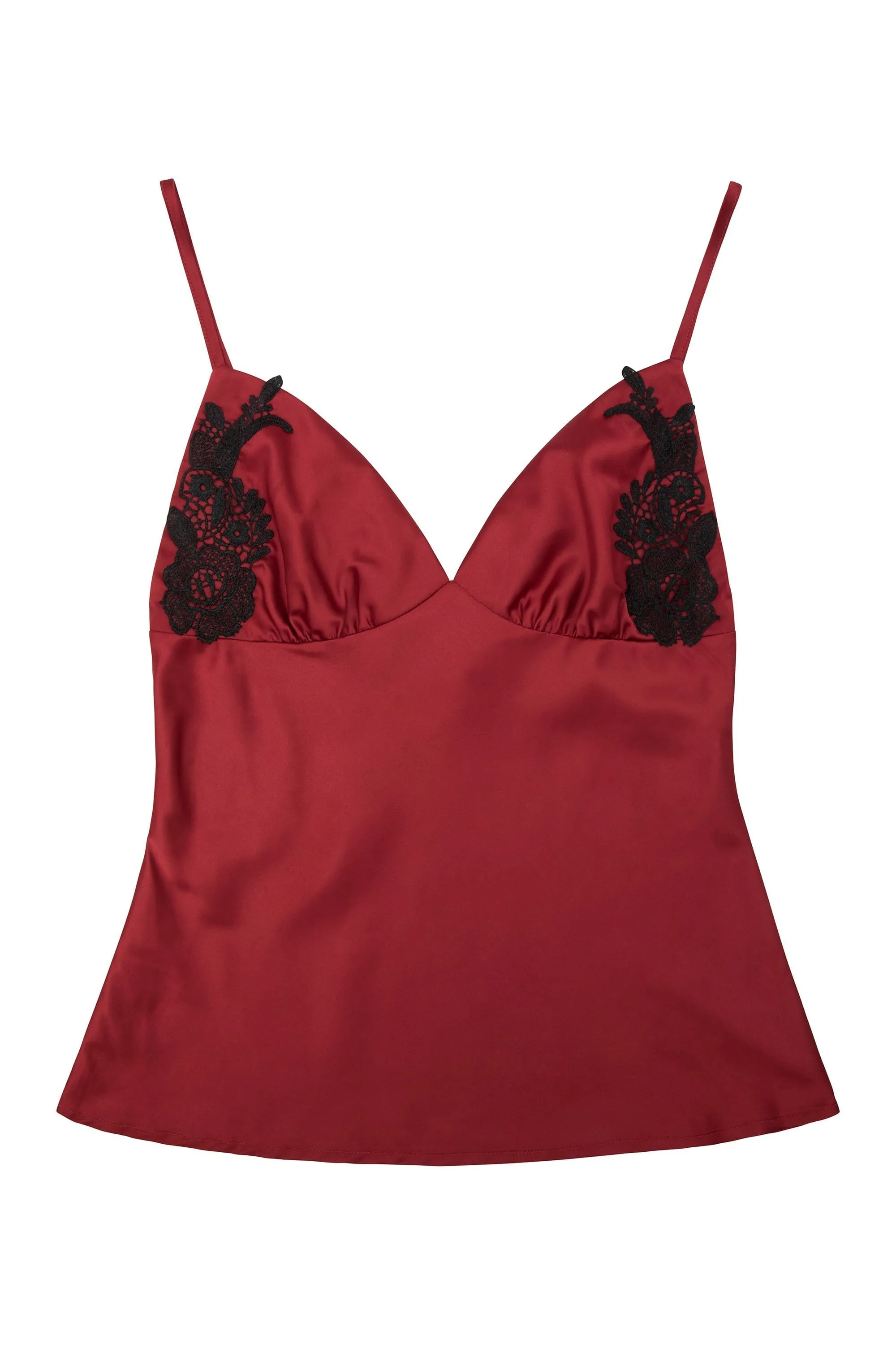 Annie Red Cami and Short Applique Set