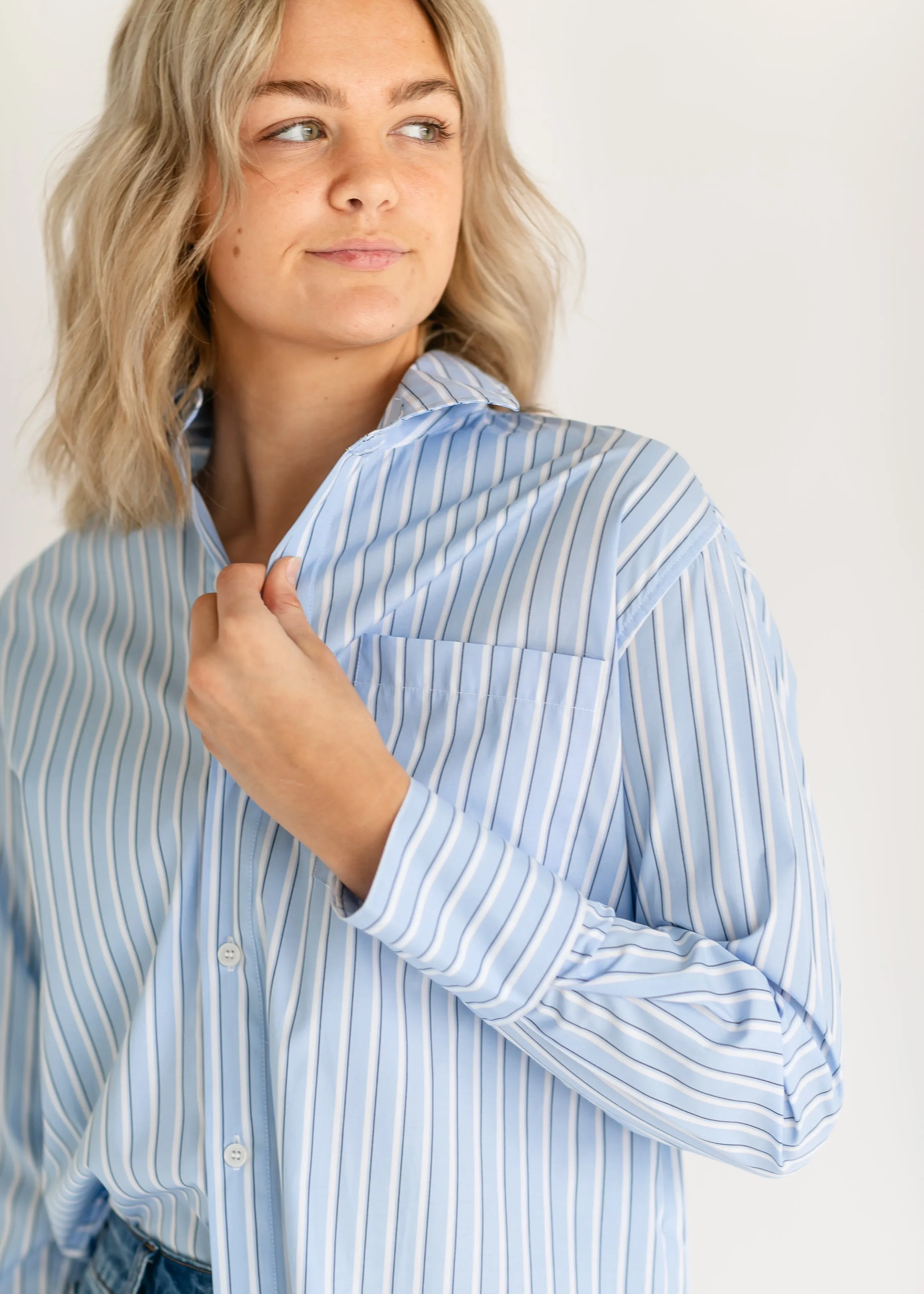 Autumn Striped Button Up Top - FINAL SALE