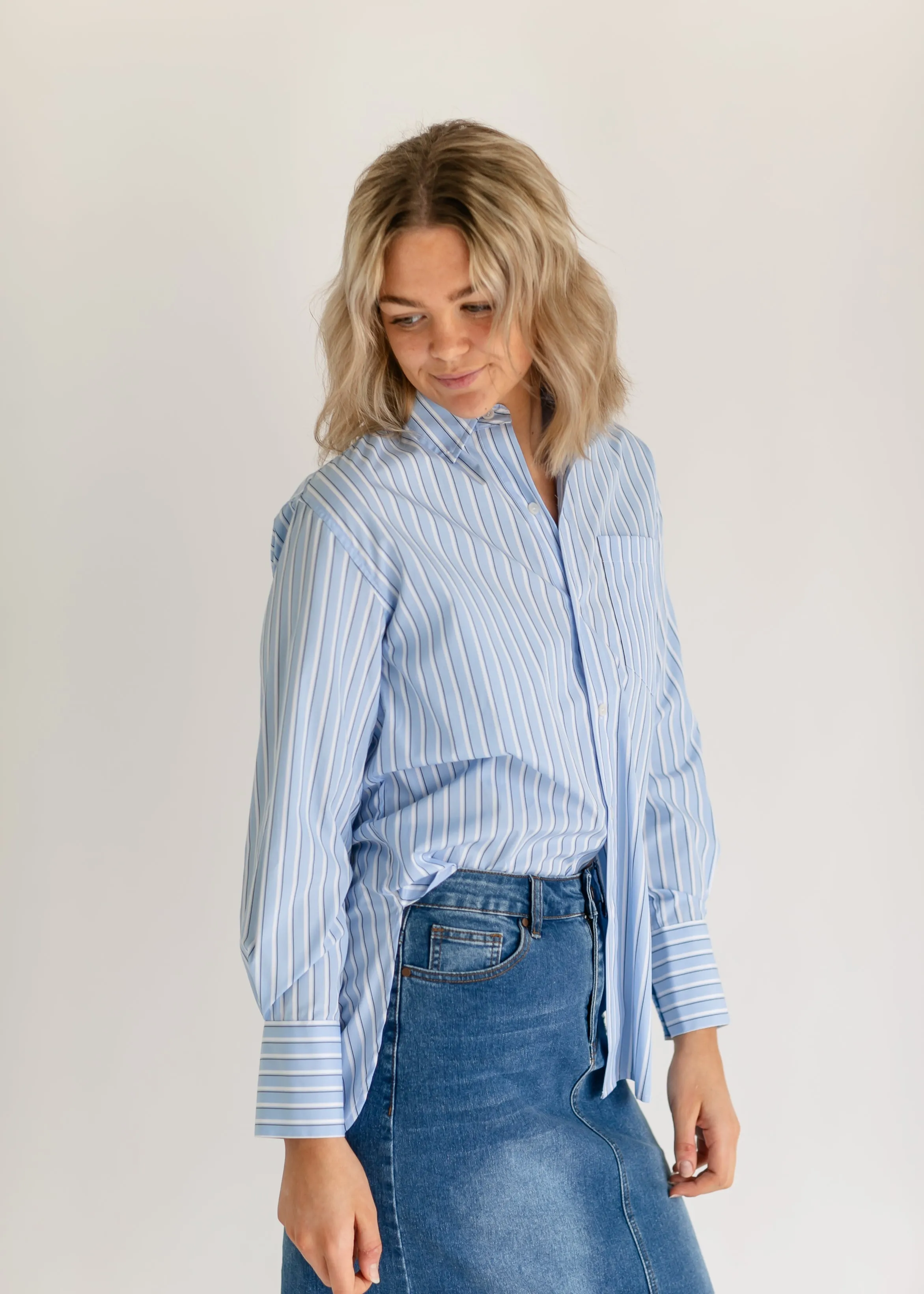 Autumn Striped Button Up Top - FINAL SALE