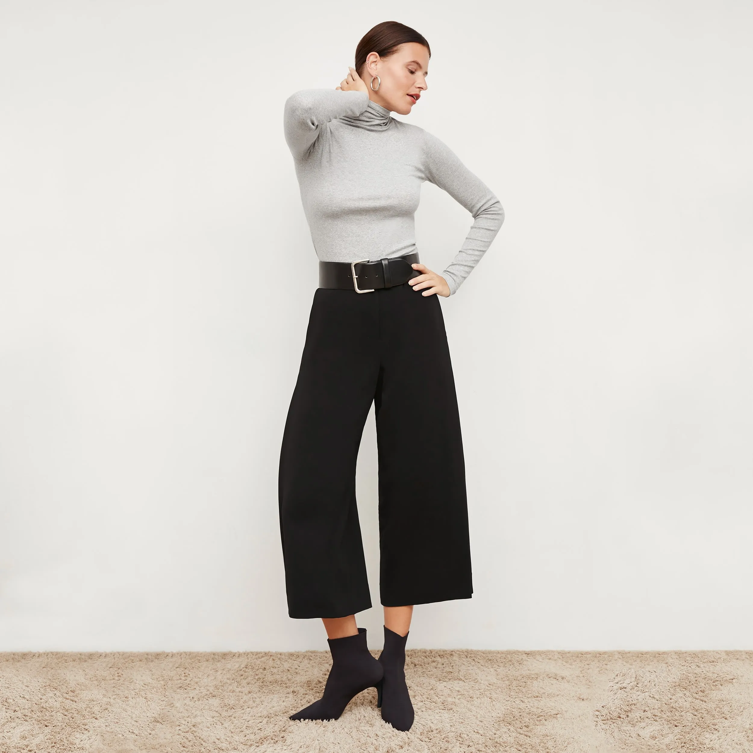 Axam Layering Turtleneck - Ribbed Pima Cotton :: Gray Melange