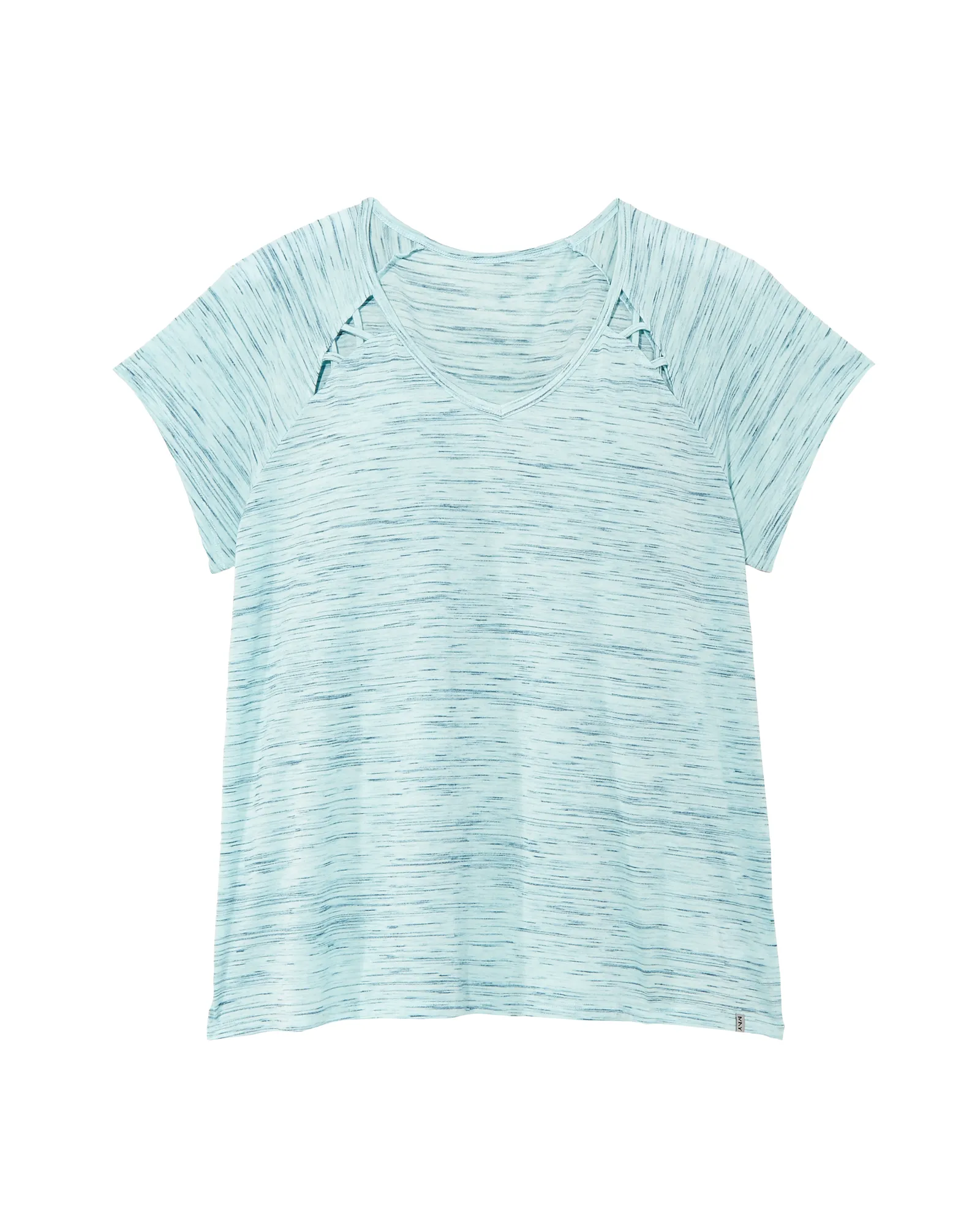 Azalea Lattice Detail Tee | Light Blue