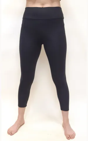 Bamboo Capri Leggings Tights - Black