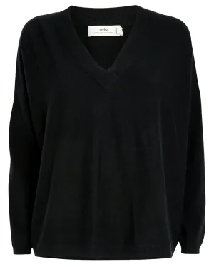 Black Bailey V Neck Sweater