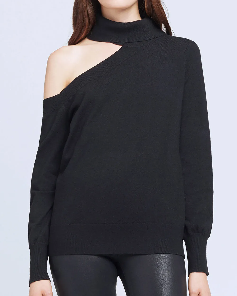 Black Cutout Easton Turtleneck Sweater