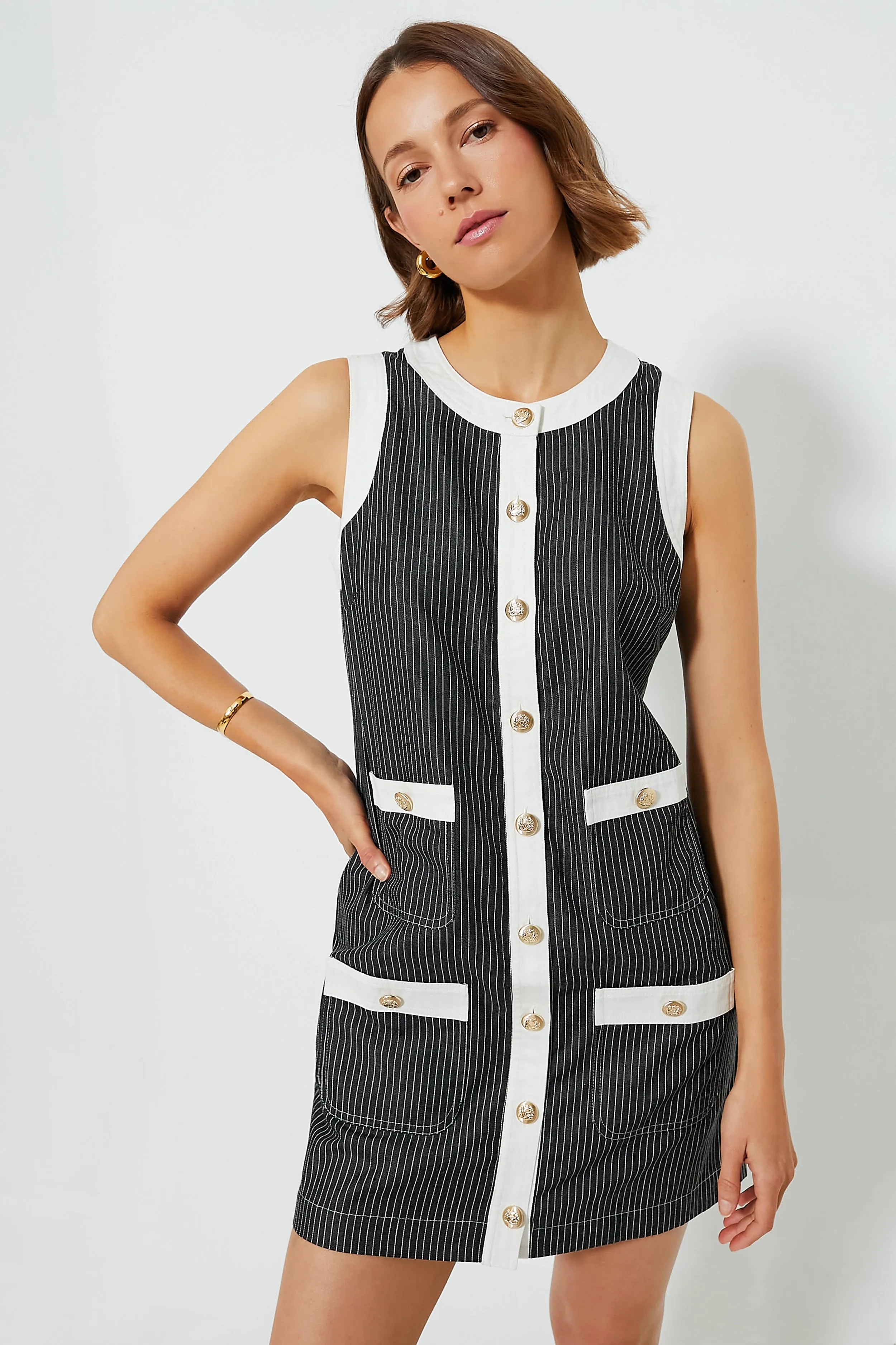 Black Stripe Voileta Dress