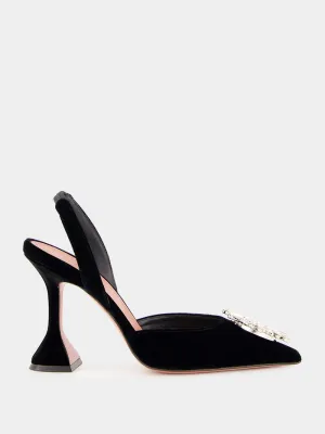 Black Velvet Begum Slingback Pumps