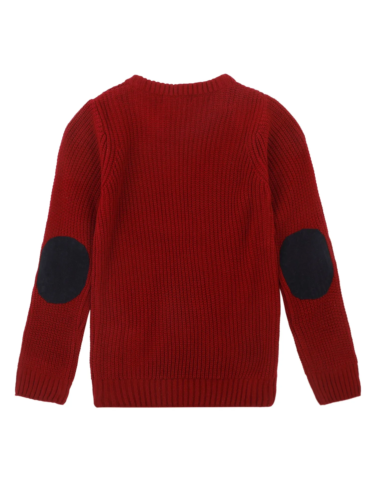 Boys Casual Maroon Full sleeve Pullover Sweater