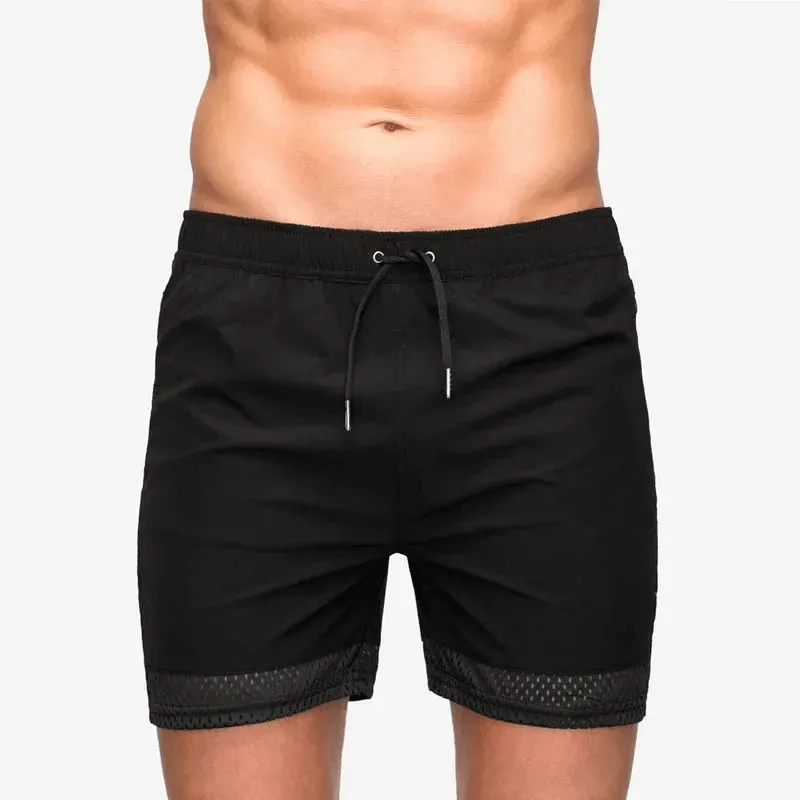 Breathable Mesh Black Athletic Shorts - SF2157