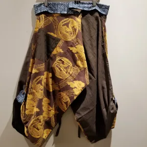 Brown Phoenix Samurai Pants waist tied