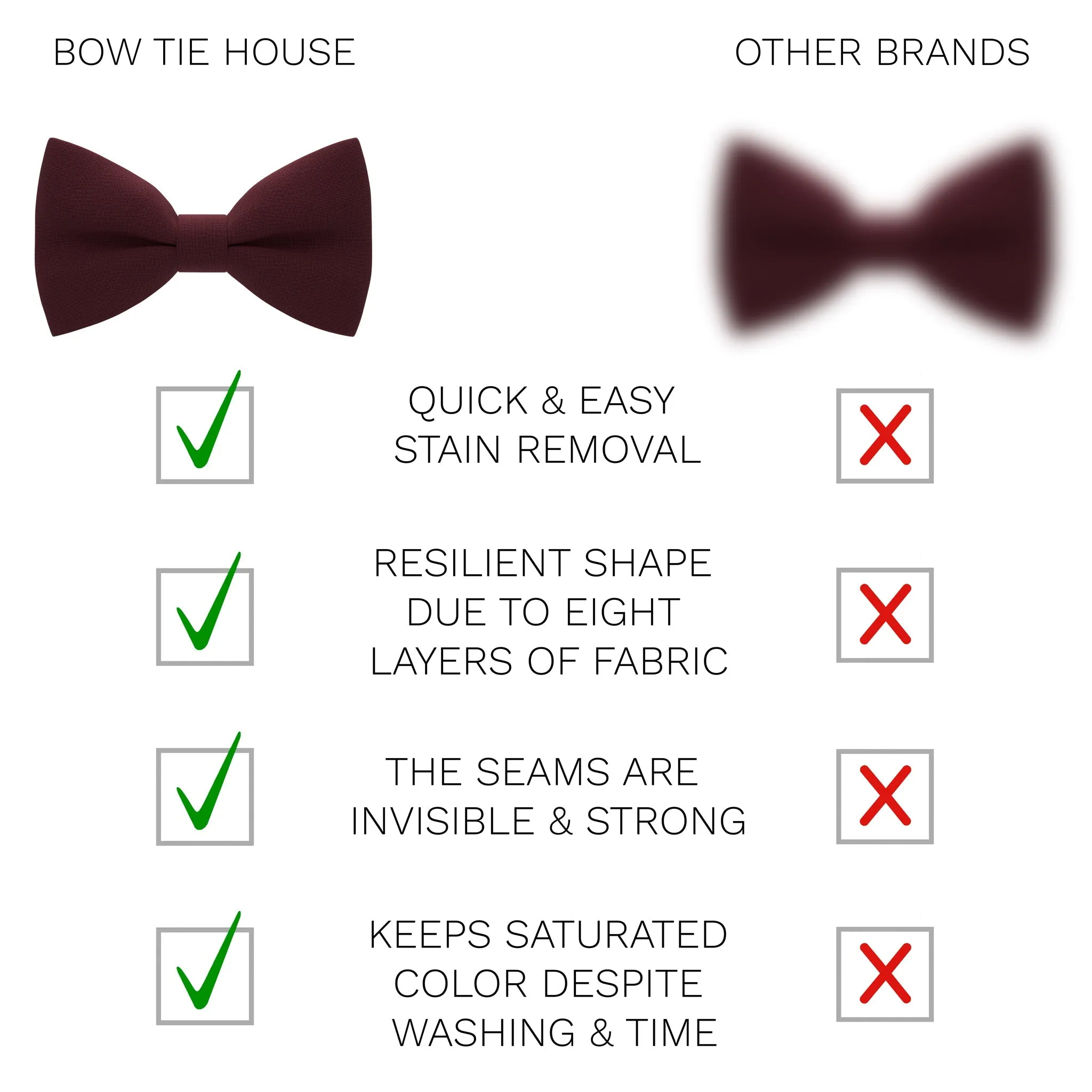 Burgundy Bow Tie with Handkerchief Set