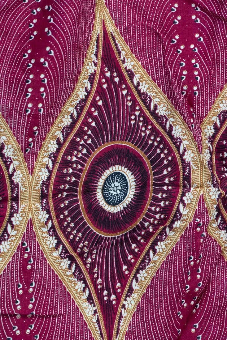 Burgundy Diamond Peacock Harem Pants