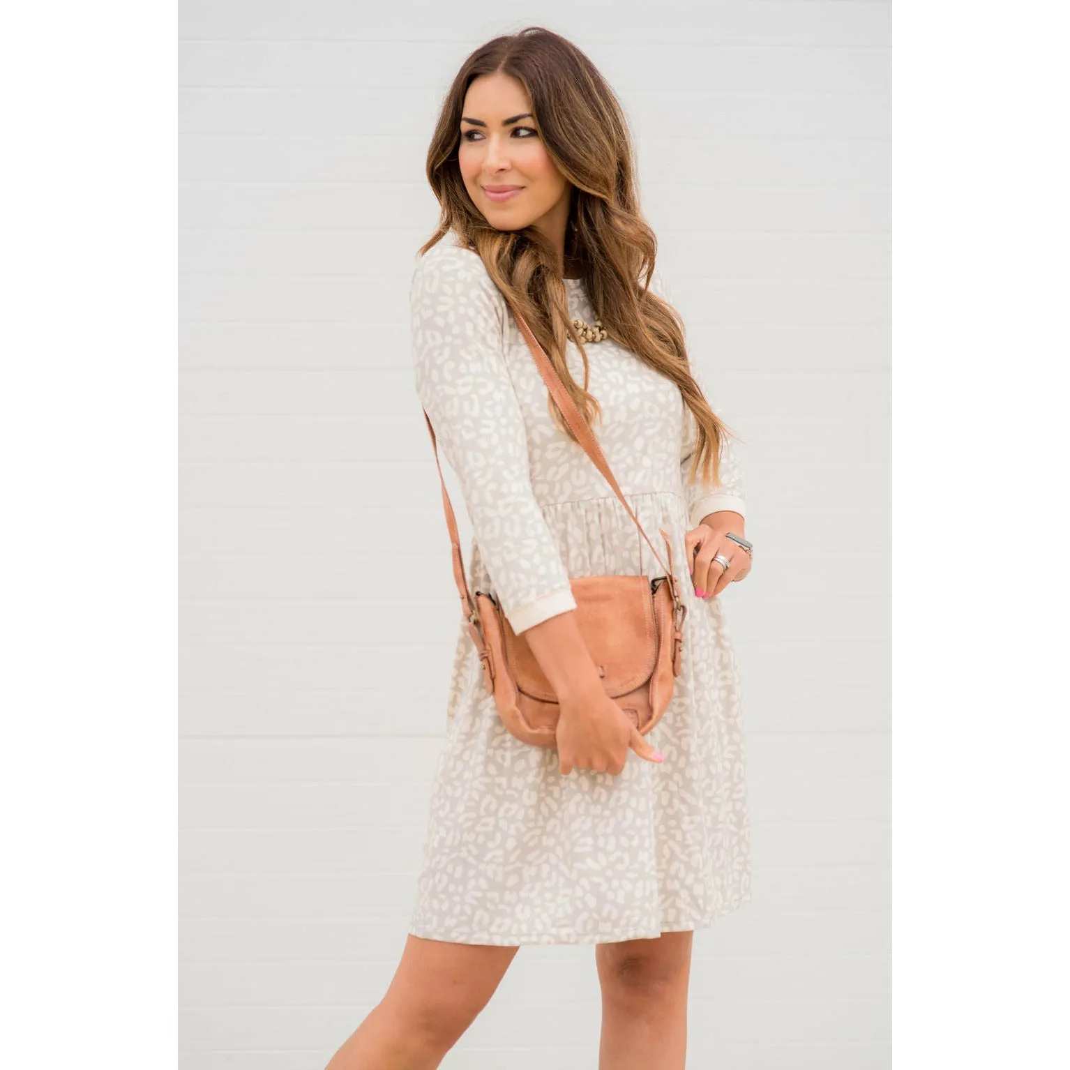 Cheetah Cuffed Sleeve Dress