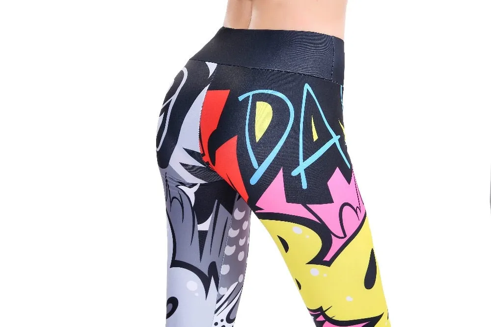 CHRLEISURE Digital Printing Workout Leggings High Waist