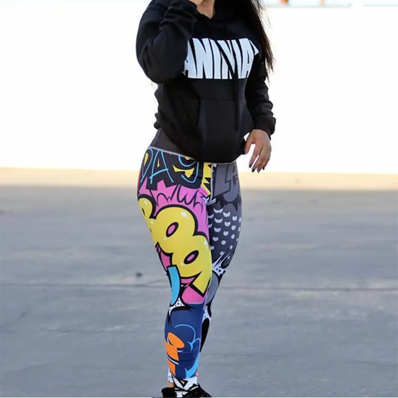 CHRLEISURE Digital Printing Workout Leggings High Waist