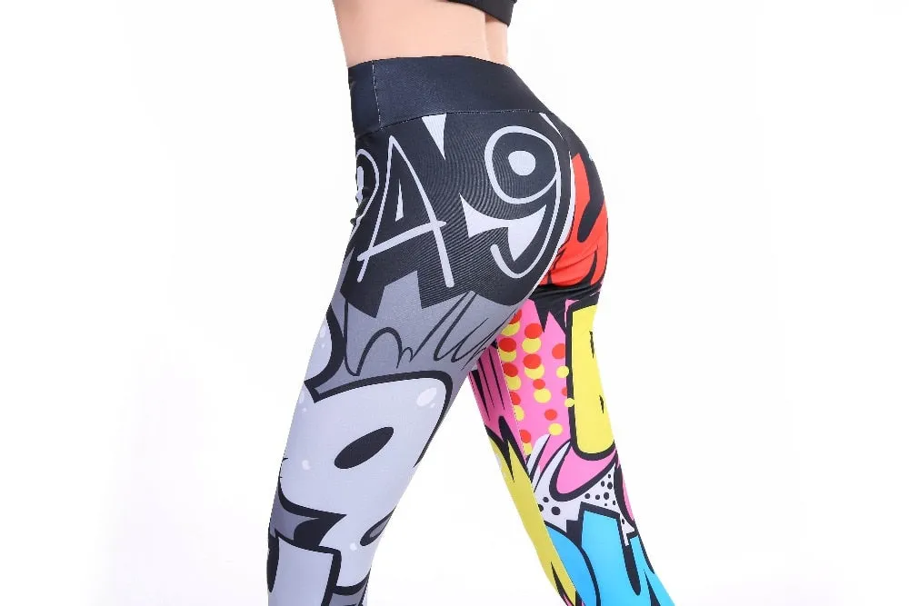 CHRLEISURE Digital Printing Workout Leggings High Waist