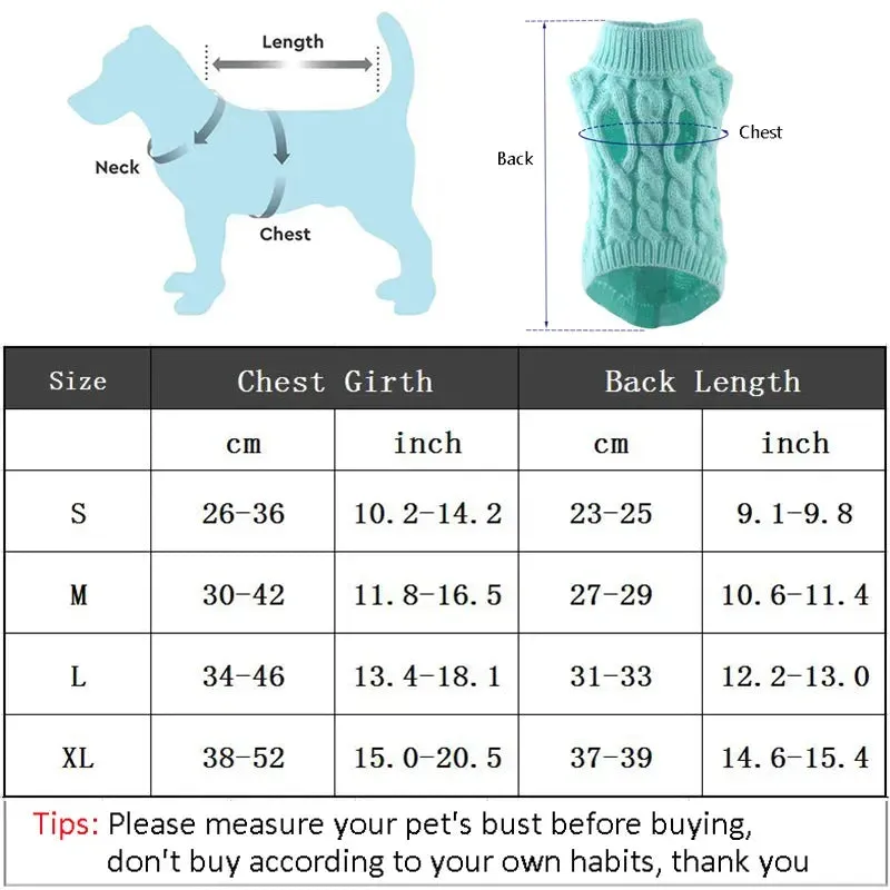 Comfortable Winter Sweater for Small to Medium Dogs and Cats