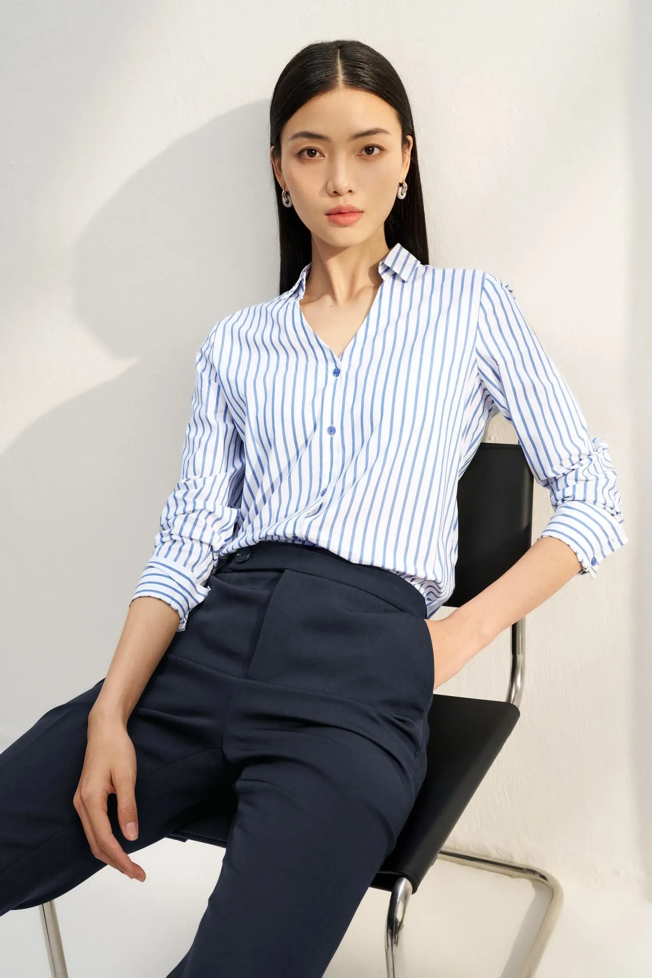 Cool & Stretch Stripe Poplin Shirt