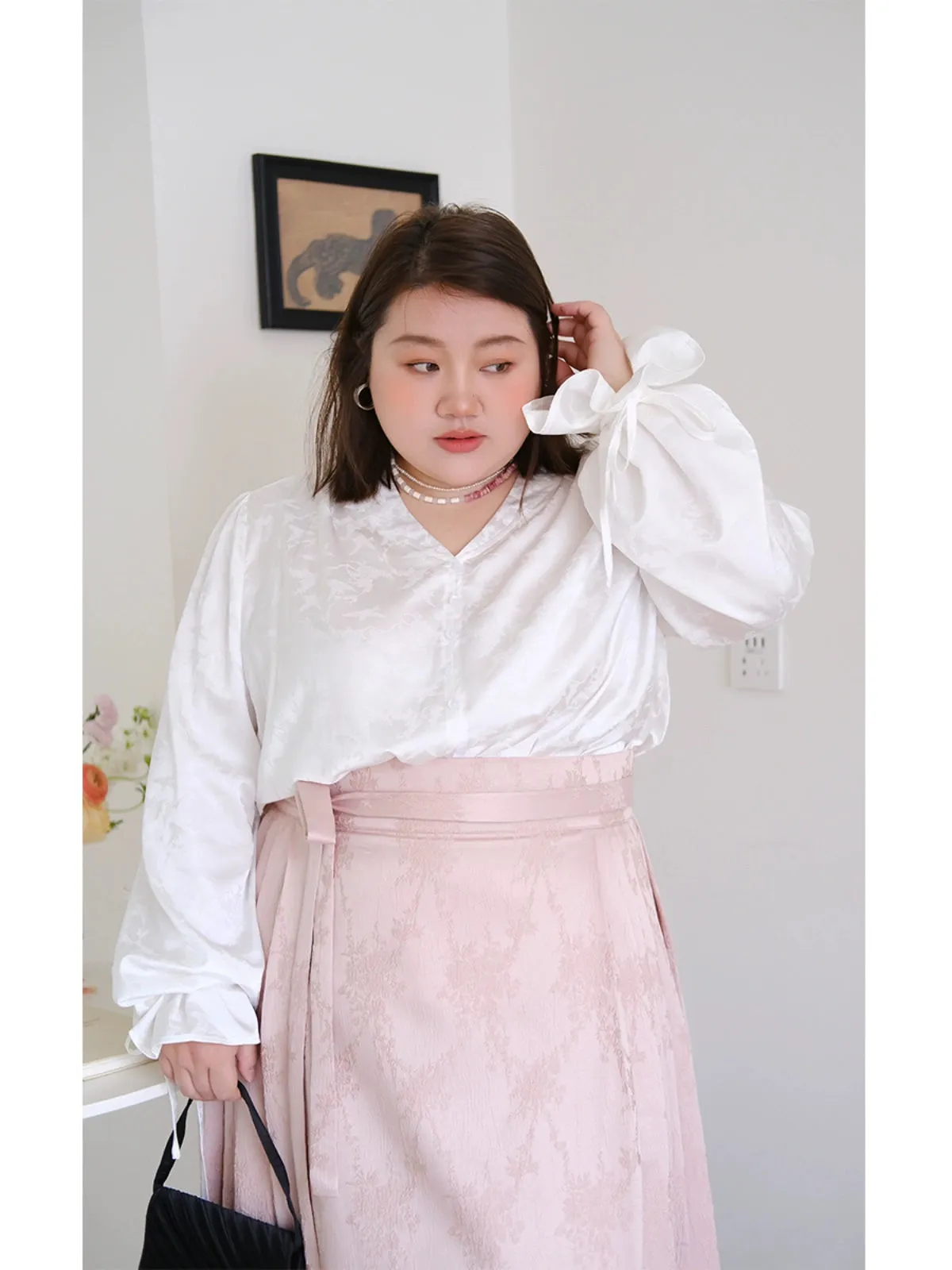 Countryside Herb 田园香草 Ming Plus Size Modernized Satin Mamian Skirt