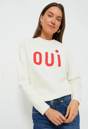 Cream with Bright Poppy Oui Sweatshirt