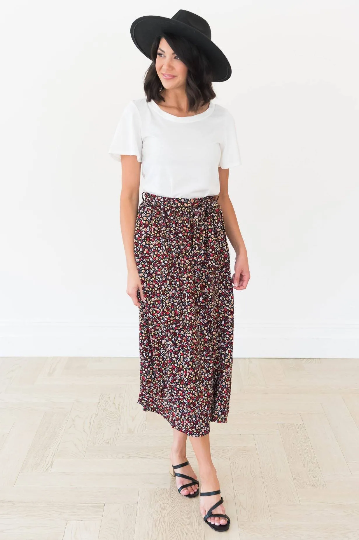 Ditzy Daisy Modest Floral Skirt