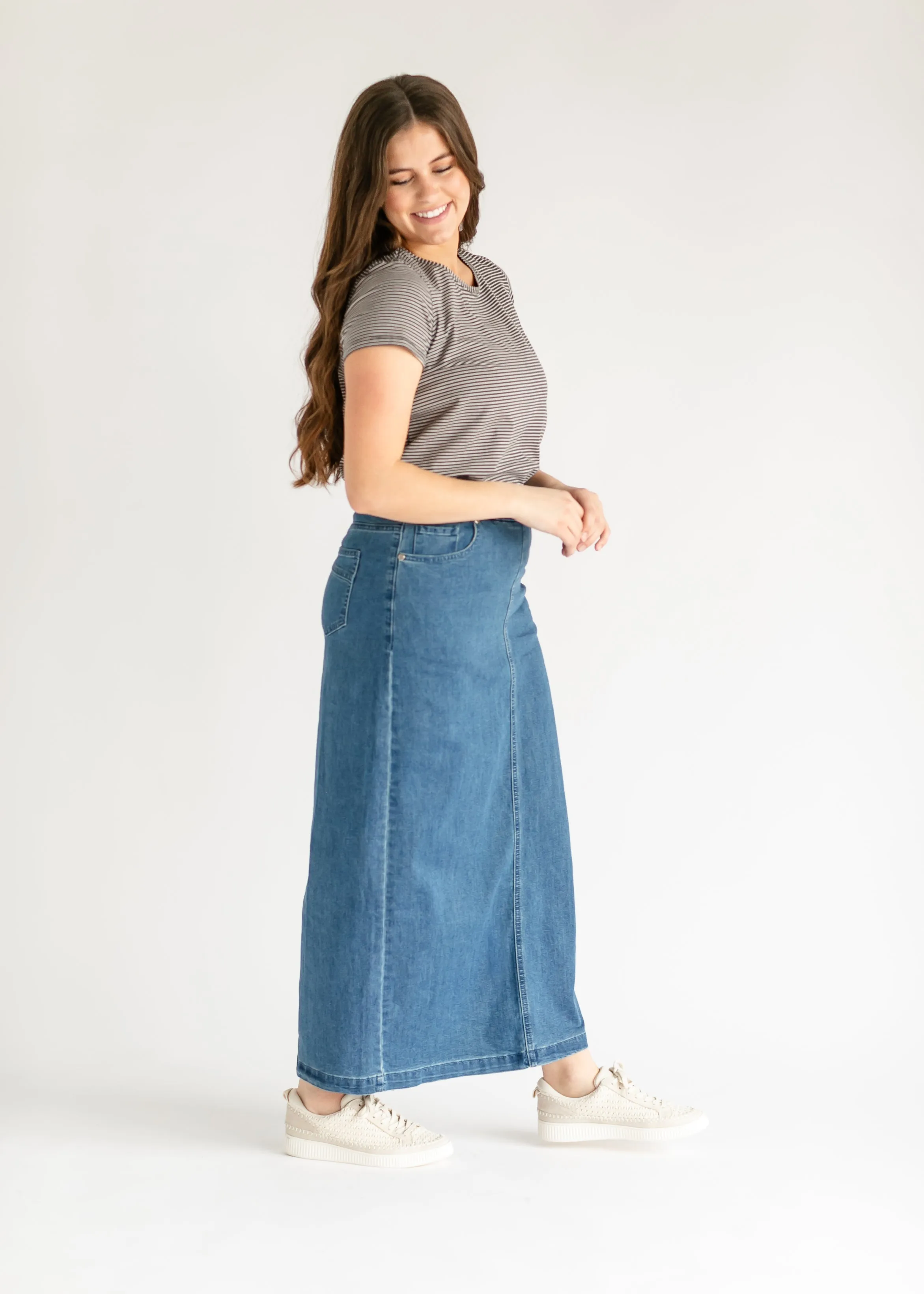 Donna Medium Wash Maxi Skirt - FINAL SALE