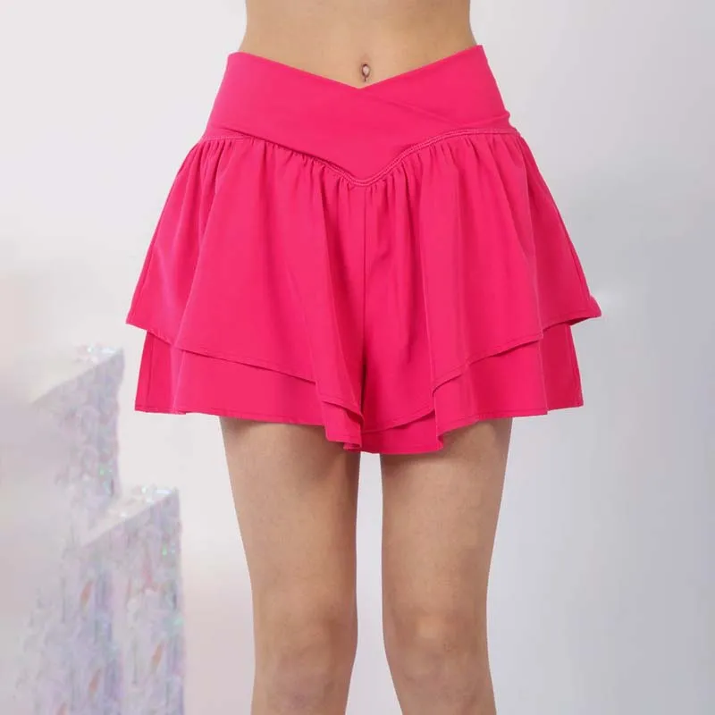 Double Layer Ruffle Active Shorts