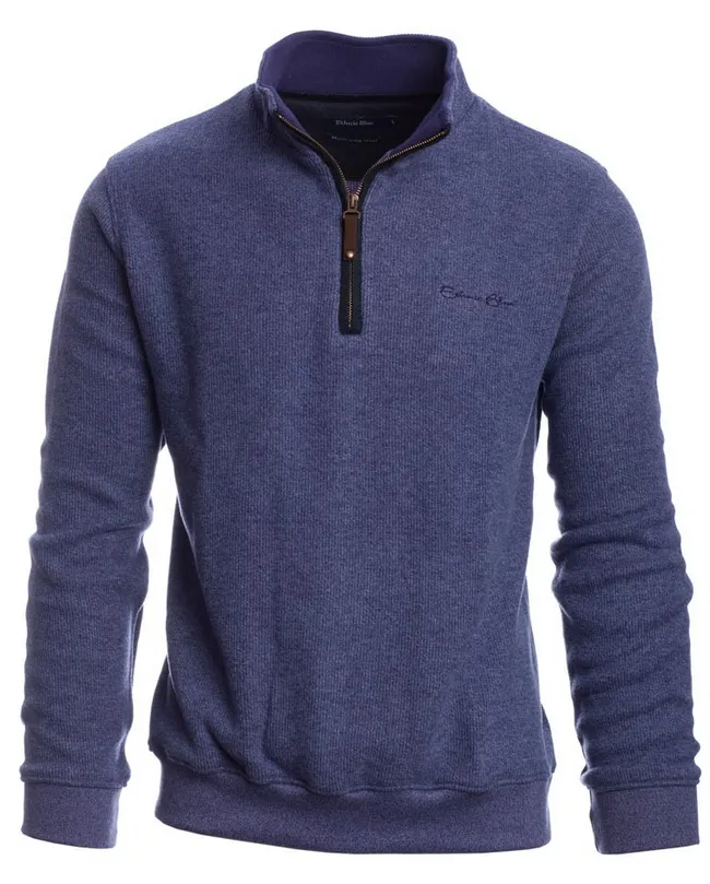 Ethnic Blue 1/4 Zip Sweater Soft Touch | Purple