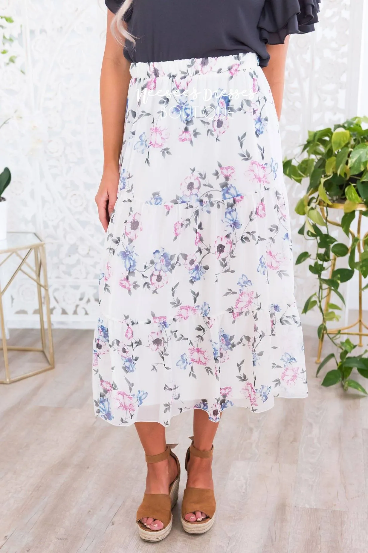 Falling For Floral Modest Skirt