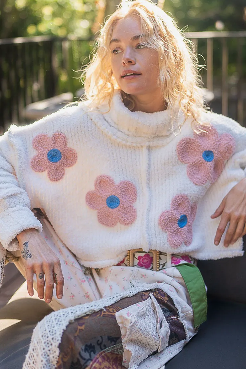 Floral Print Berber Sweater | POL