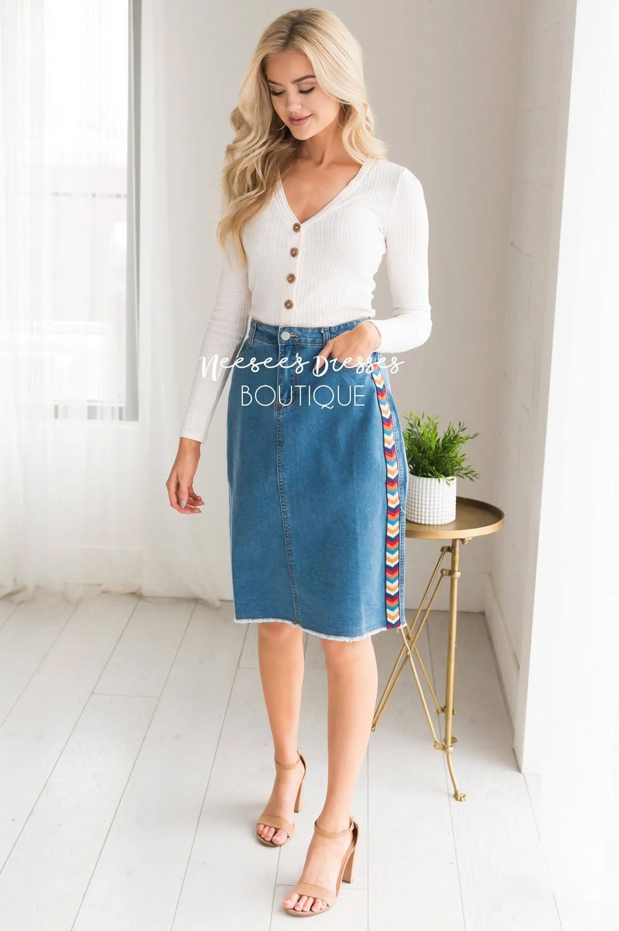 Follow Your Arrow Denim Skirt