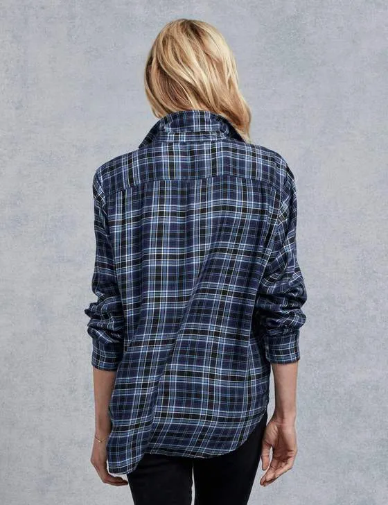 Frank & Eileen - Women's Long Sleeve Button Down in Black/Blue Plaid