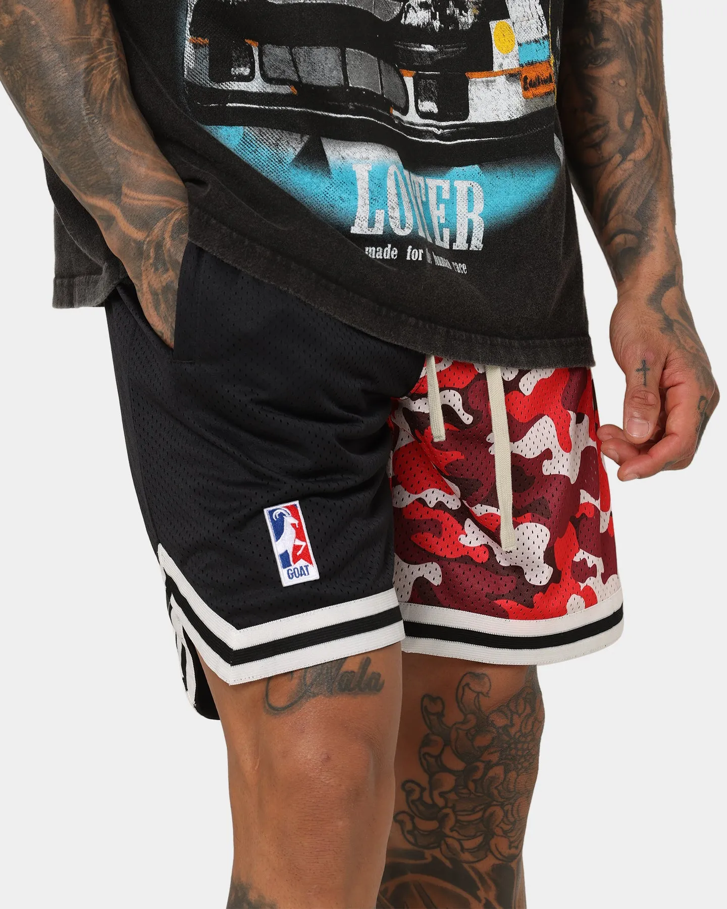 Goat Crew Half Camo Shorts Black/Red