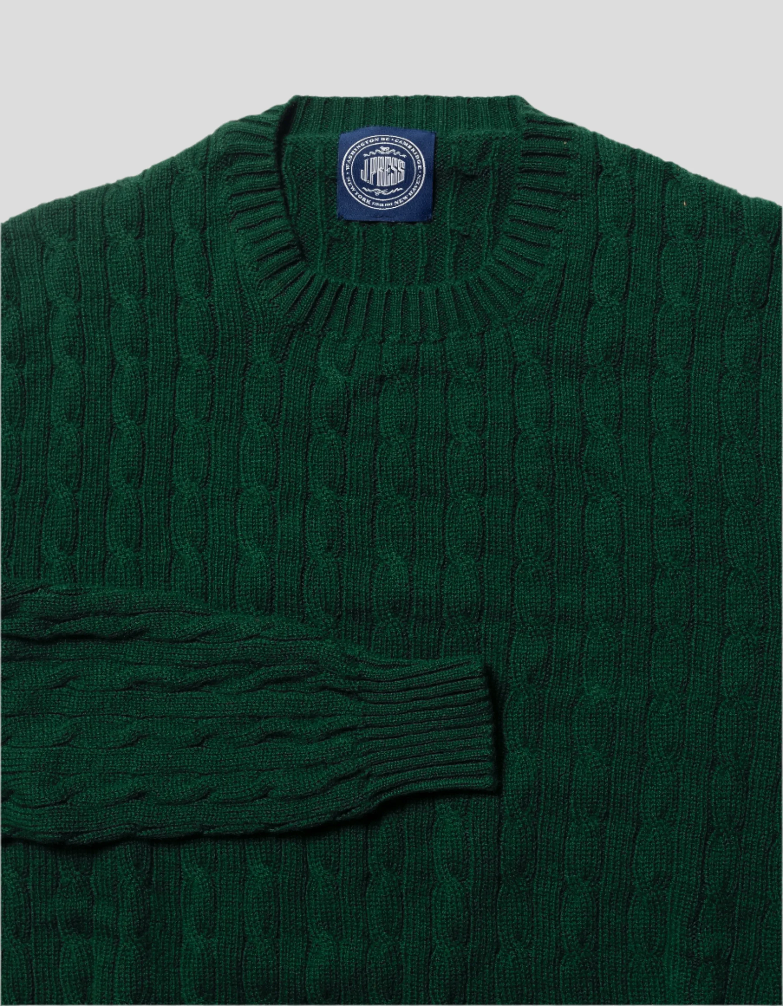 GREEN CASHMERE CABLE