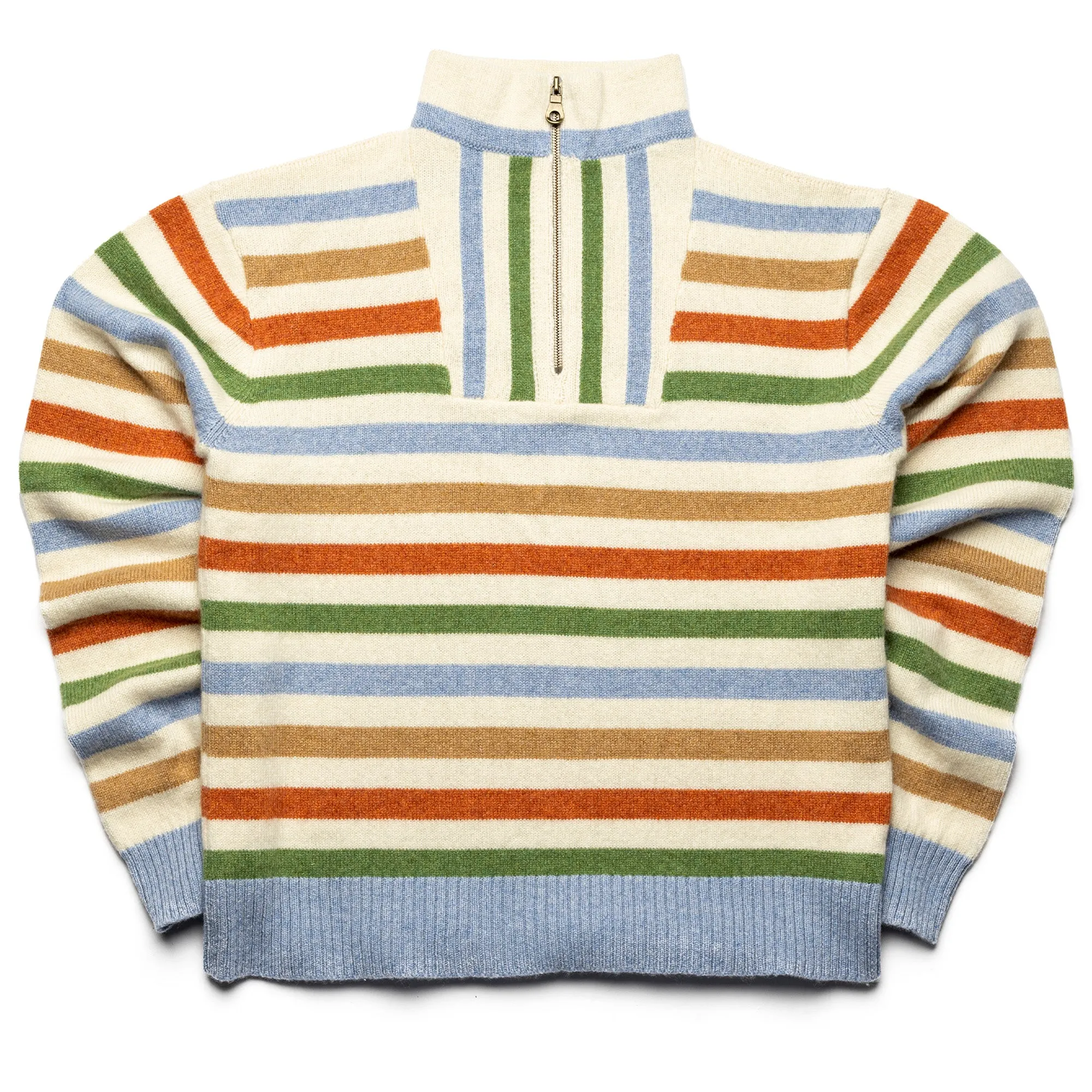 Harden Striped Sweater - Blue/Camel/Green/Orange