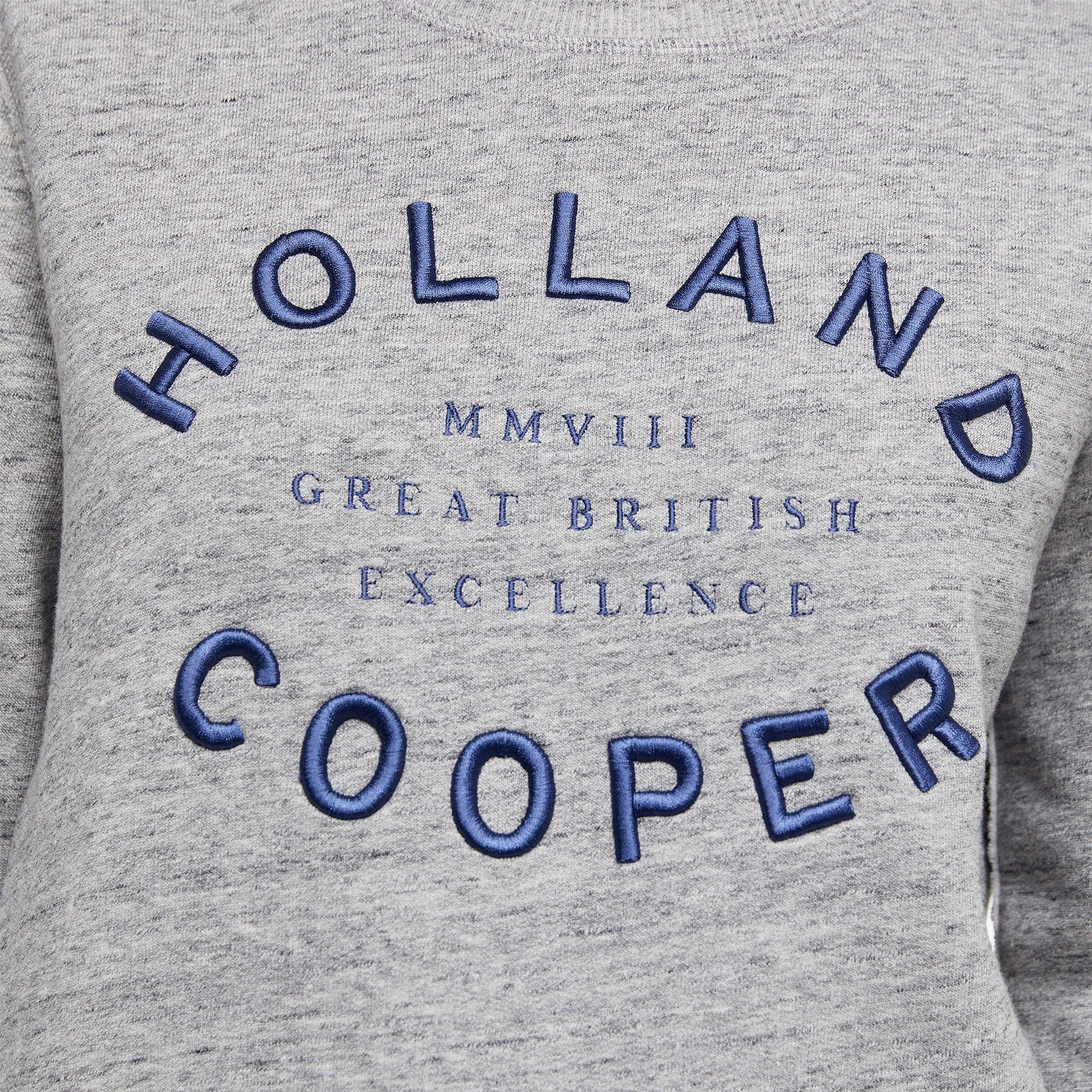 Holland Cooper Varsity Crew Jumper - Grey Marl