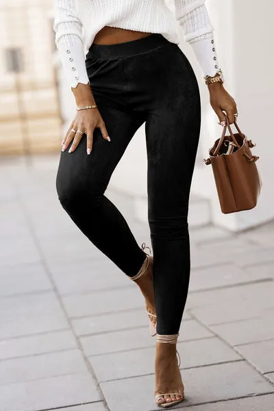 Jenny Warm Stretch Capri Leggings in Solid Black