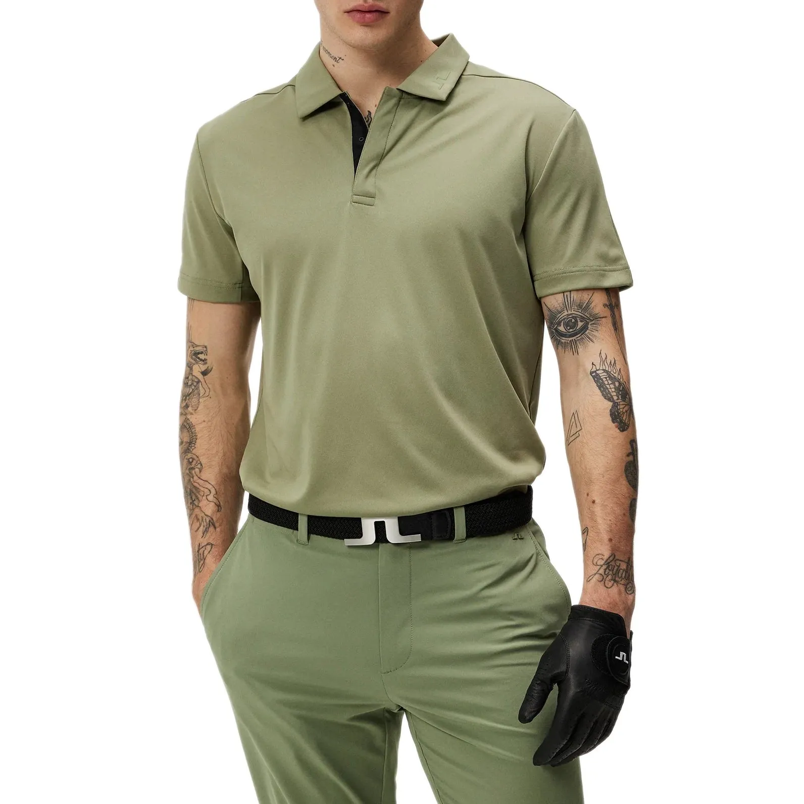 J.Lindeberg Dario Regular Fit Golf Shirt - Oil Green