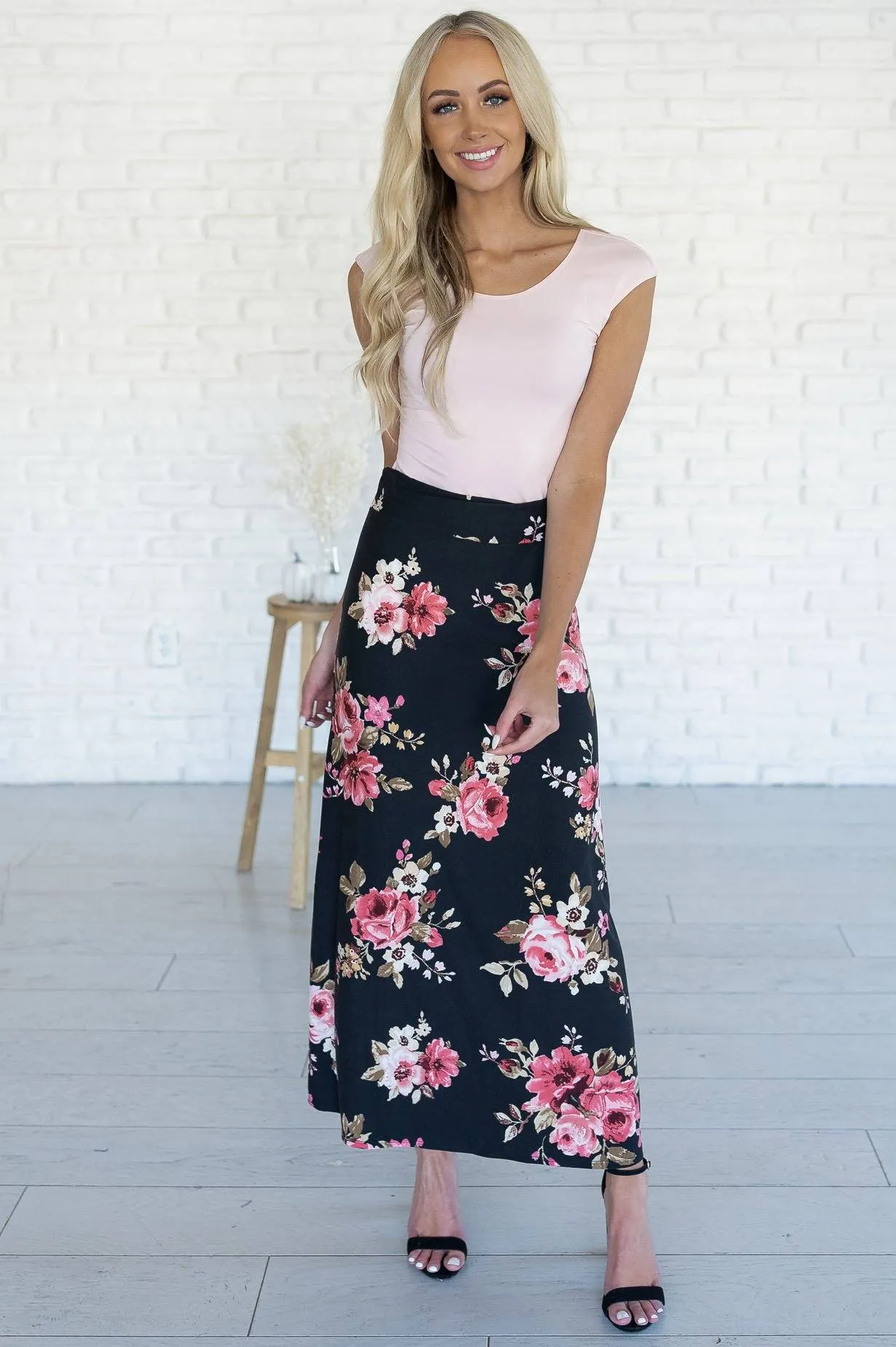 Just A Dream Modest Floral Skirt