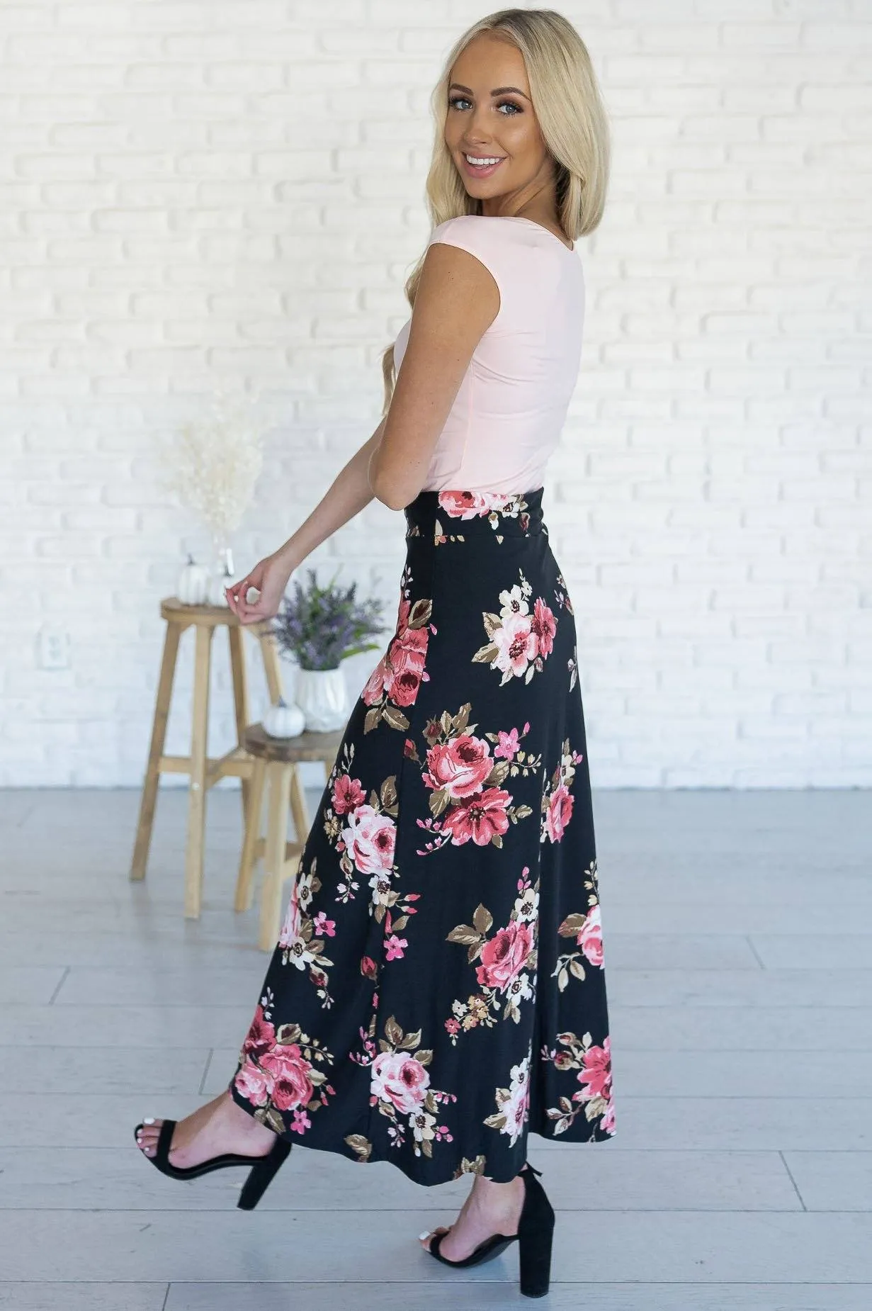 Just A Dream Modest Floral Skirt