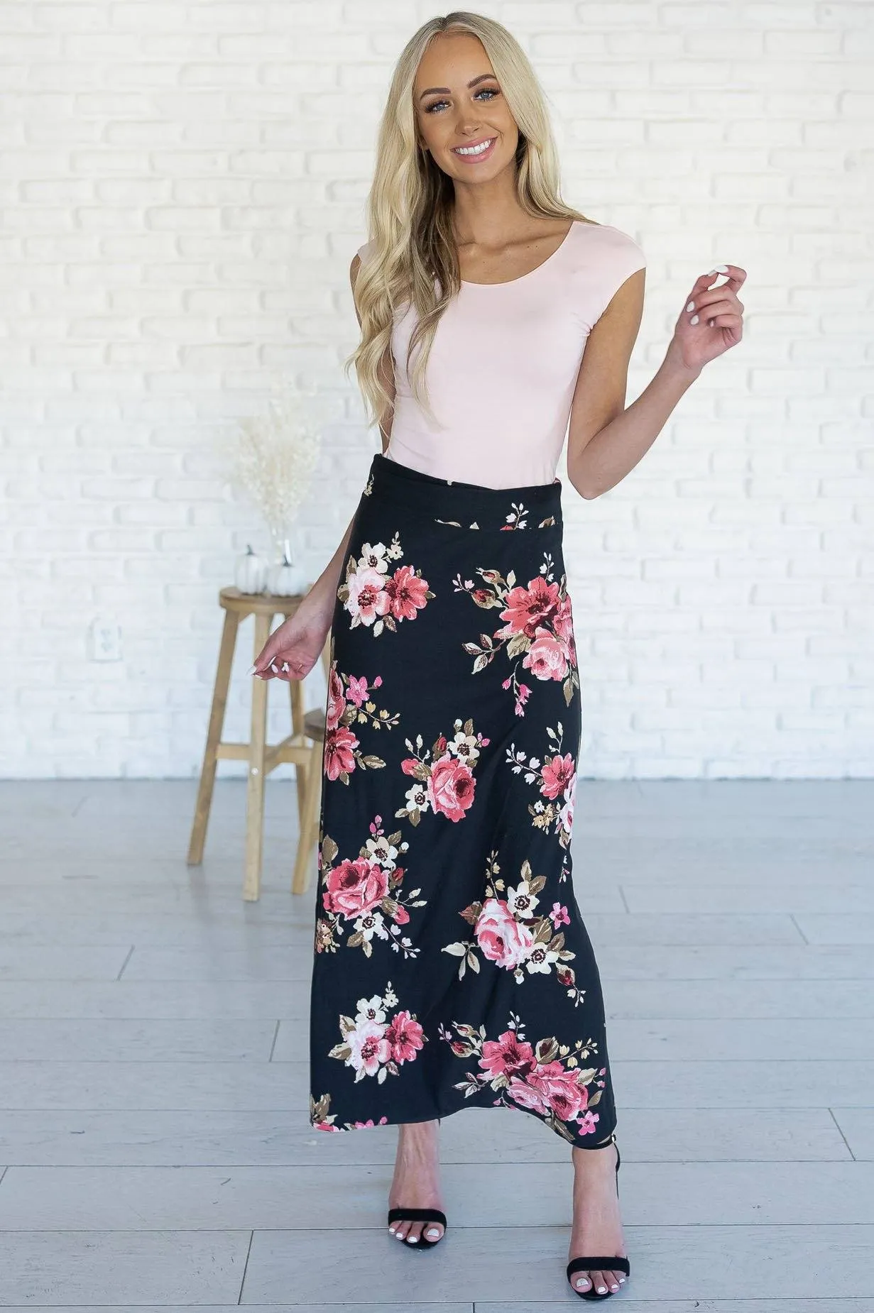 Just A Dream Modest Floral Skirt