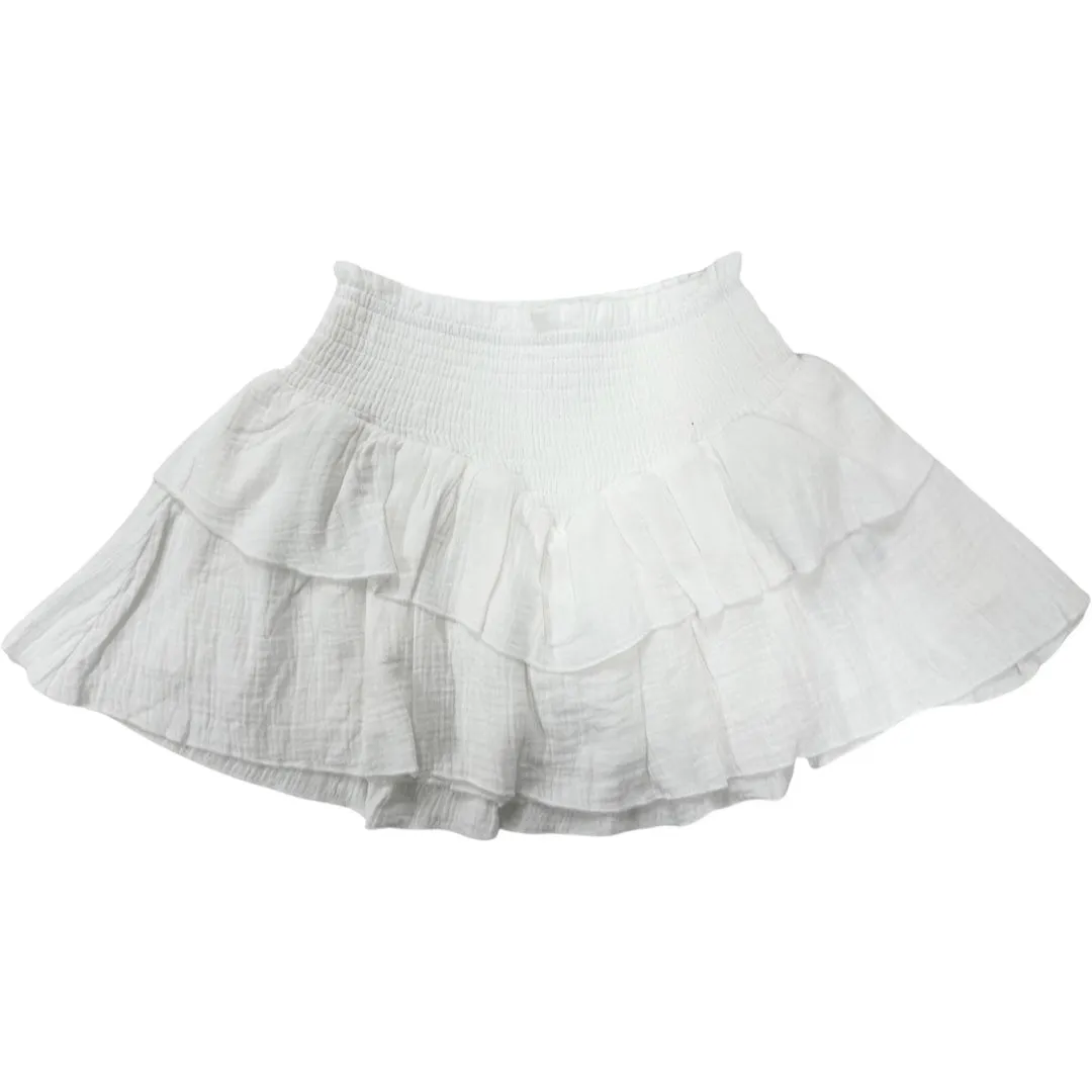 KatieJ NYC Tween Brooke Skirt in White Gauze