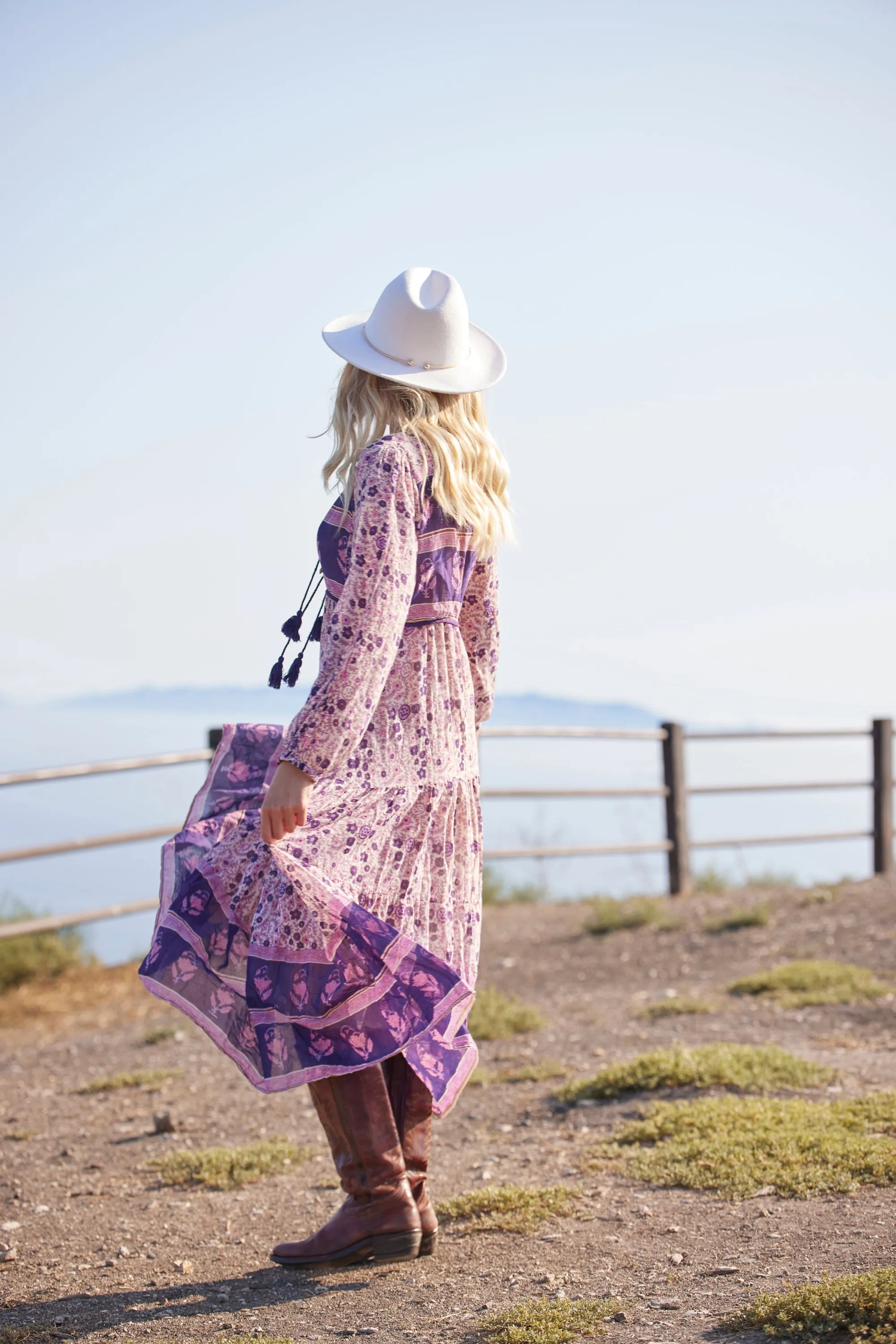 Kayla Printed Midi Dress Violet