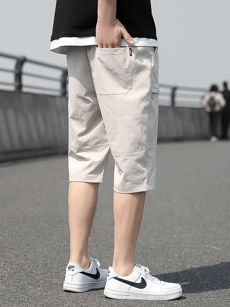 Loose Breathable Drawstring Calf-Length Shorts for Men - SF1351