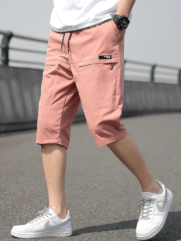 Loose Breathable Drawstring Calf-Length Shorts for Men - SF1351