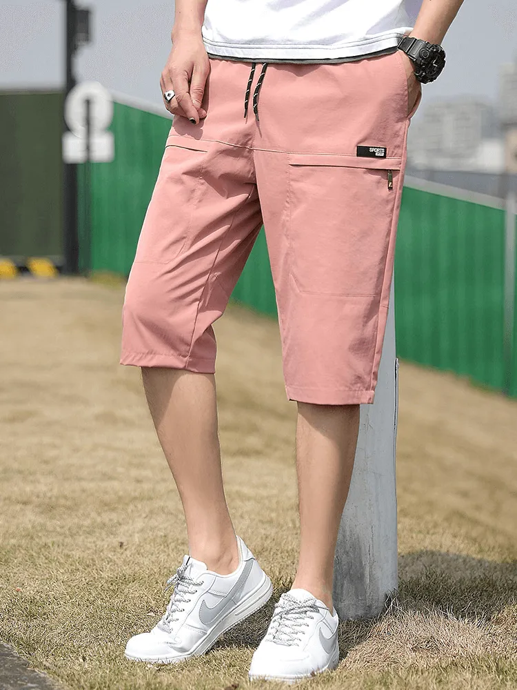 Loose Breathable Drawstring Calf-Length Shorts for Men - SF1351