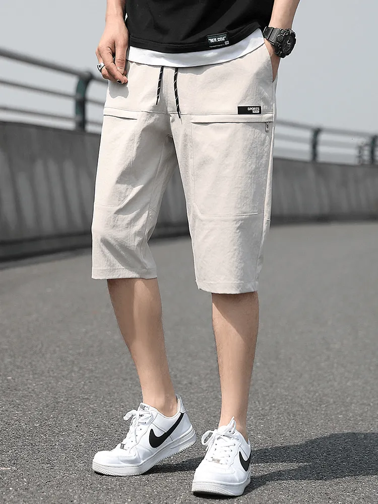 Loose Breathable Drawstring Calf-Length Shorts for Men - SF1351