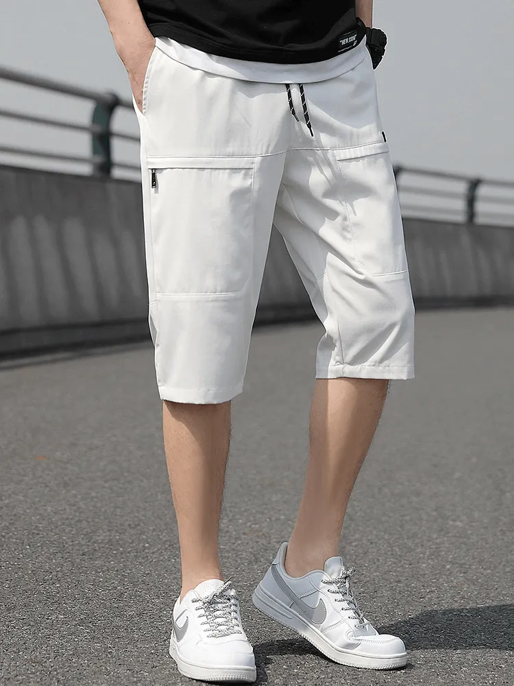 Loose Breathable Drawstring Calf-Length Shorts for Men - SF1351