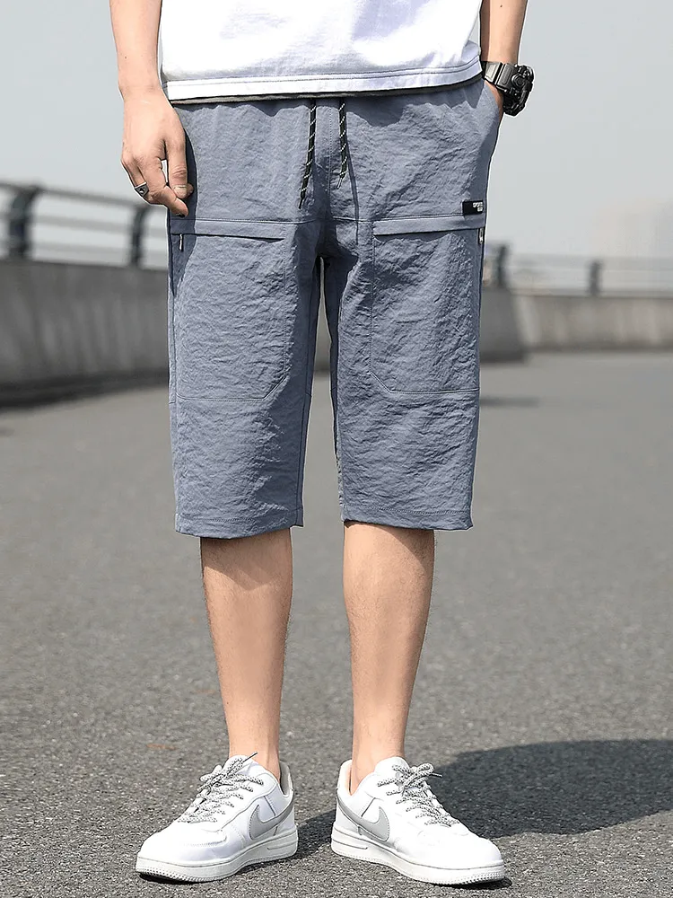 Loose Breathable Drawstring Calf-Length Shorts for Men - SF1351