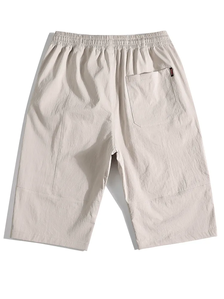 Loose Breathable Drawstring Calf-Length Shorts for Men - SF1351